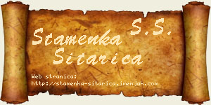 Stamenka Sitarica vizit kartica